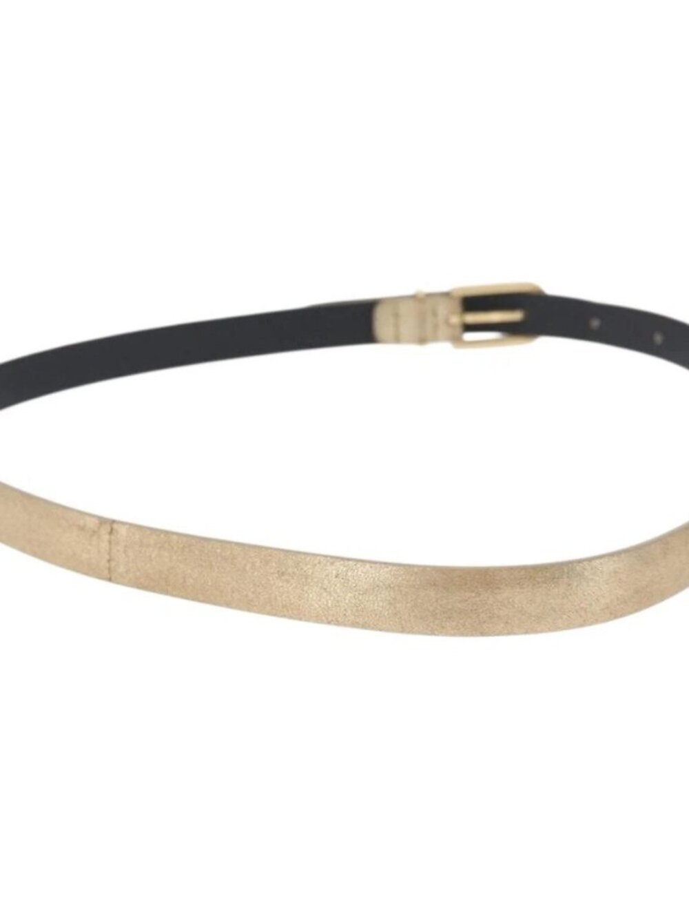 CHANEL Belt Leather 33.5" Gold CC Auth 172424A - Picture 2 of 9